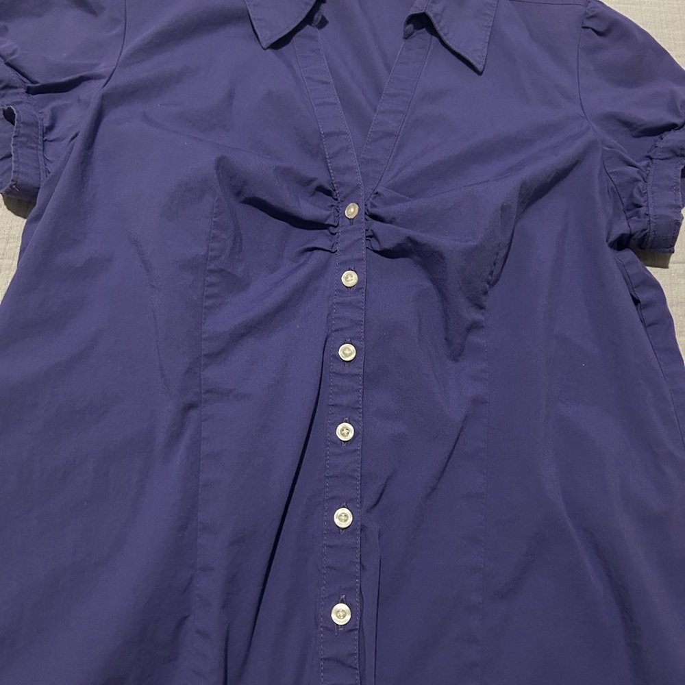 Vintage Purple Button-Up Blouse